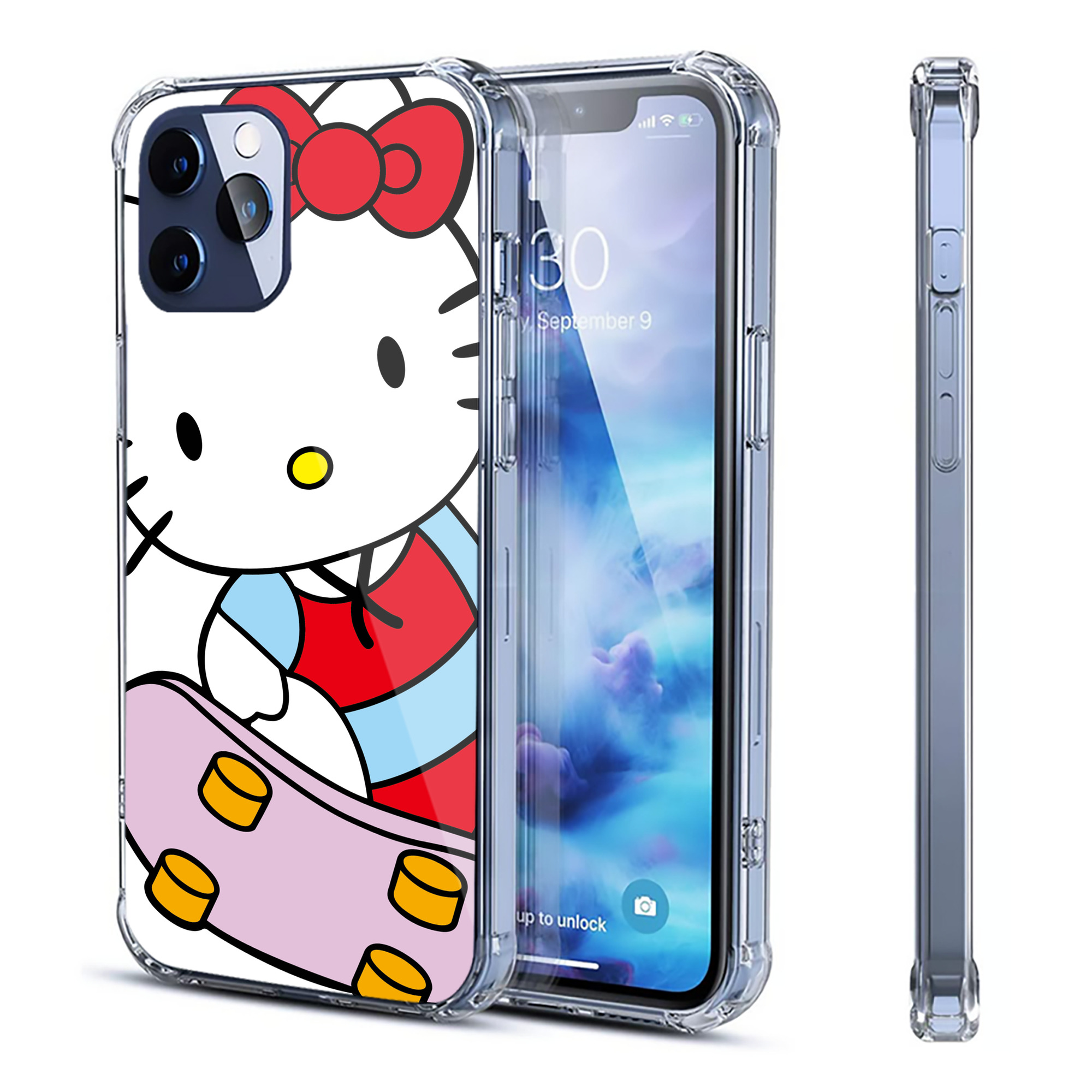 （画像用） Hello Kitty ハローキティ 【iPhone 12シリーズ対応】透明スマホケース（クリアソフトケース）